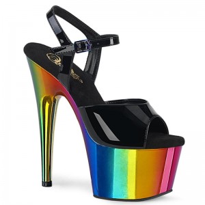 Black / Multicolor Pleaser Adore-709RC Women's Platform Heels Sandals | AUSTRALIA ETBYS