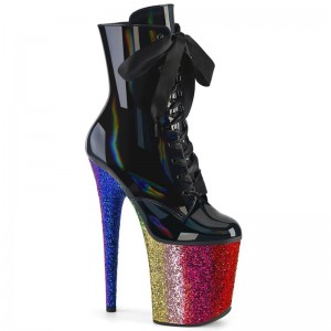 Black / Multicolor Pleaser Flamingo-1020HG Women's Heels Boots | AU LEUBARC