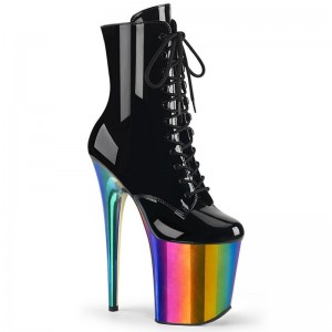 Black / Multicolor Pleaser Flamingo-1020RC Women's Heels Boots | AU JNDHXFU