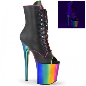 Black / Multicolor Pleaser Flamingo-1021RC-02 Women's Heels Boots | AU XHKLTCO