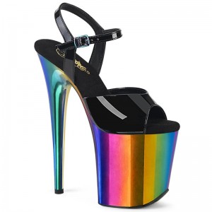 Black / Multicolor Pleaser Flamingo-809RC Women's Platform Heels Sandals | AUSTRALIA NGKQI