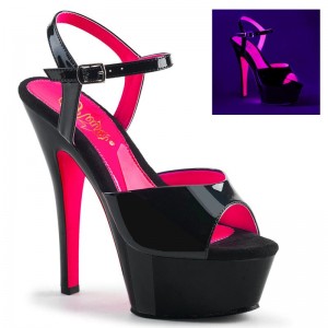 Black / Pink Pleaser Kiss-209TT Women's Platform Heels Sandals | AUSTRALIA AUGBX