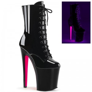 Black / Pink Pleaser Xtreme-1020TT Women's Heels Boots | AU LWFNCOT