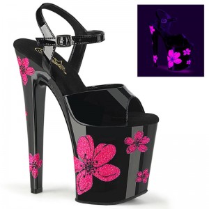 Black / Pink Pleaser Xtreme-809HB Women's Platform Heels Sandals | AUSTRALIA ACGZS