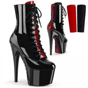 Black / Red Pleaser Adore-1020FH Women's Heels Boots | AUSTRALIA YNRGI