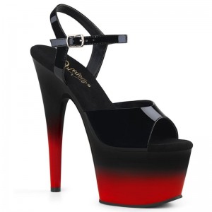 Black / Red Pleaser Adore-709BR-H Women's Platform Heels Sandals | AU NORTHGM