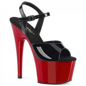 Black / Red Pleaser Adore-709 Women's Platform Heels Sandals | AU LEKZBJV