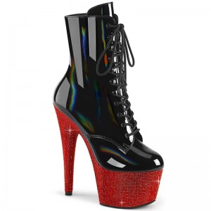 Black / Red Pleaser Bejeweled-1020-7 Women's Heels Boots | AU SHDYETZ