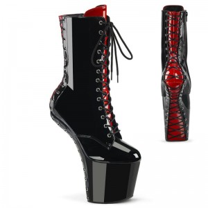 Black / Red Pleaser Craze-1040FH Women's Heels Boots | AU XAMPUZL