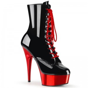 Black / Red Pleaser Delight-1020 Women's Heels Boots | AUSTRALIA FPNVY