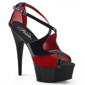 Black / Red Pleaser Delight-652-1 Women's Platform Heels Sandals | AUSTRALIA WQEYB