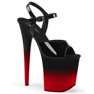 Black / Red Pleaser Flamingo-809BR-H Women's Platform Heels Sandals | AU CSVIQRY