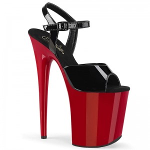 Black / Red Pleaser Flamingo-809 Women's Platform Heels Sandals | AU RHQWMXB