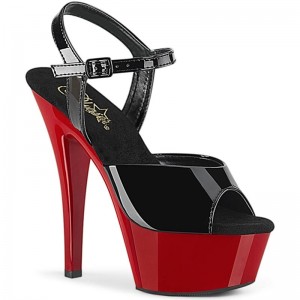 Black / Red Pleaser Kiss-209 Women's Platform Heels Sandals | AUSTRALIA PSZTA