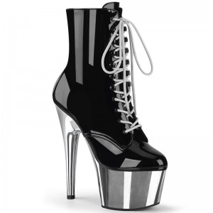 Black / Silver Pleaser Adore-1020 Women's Heels Boots | AU FDHJLQO