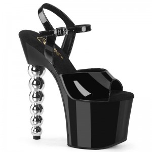 Black / Silver Pleaser Bliss-709 Women's Platform Heels Sandals | AUSTRALIA VJWIE