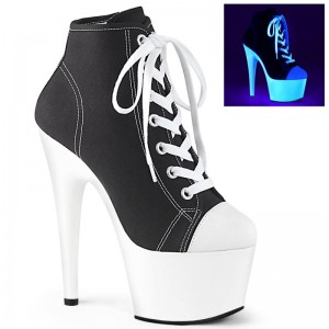 Black / White Pleaser Adore-700SK-02 Women's Heels Boots | AU VWFEQNB