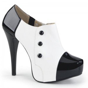 Black / White Pleaser Chloe-11 Women's Heels Boots | AU CXYFMLG