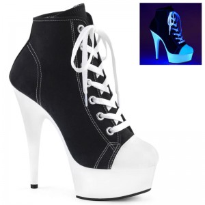 Black / White Pleaser Delight-600SK-02 Women's Heels Boots | AUSTRALIA KOIHU