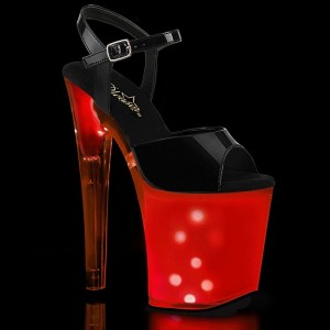 Black / White Pleaser Discolite-809 Women's Platform Heels Sandals | AUSTRALIA VMGDQ