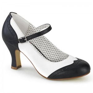 Black / White Pleaser Flapper-25 Women's Pumps | AU EKPDSFZ