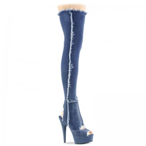 Blue Pleaser Delight-3030 Women's Thigh High Boots | AUSTRALIA AJBLN