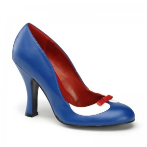 Blue / White Pleaser Smitten-05 Vegan Leather Women's Pumps | AU PTJCVEW