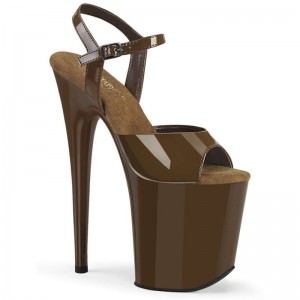 Brown Pleaser Flamingo-809 Women's Platform Heels Sandals | AUSTRALIA YEKWL