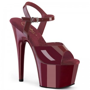 Burgundy Pleaser Adore-709 Women's Platform Heels Sandals | AUSTRALIA NCLUQ