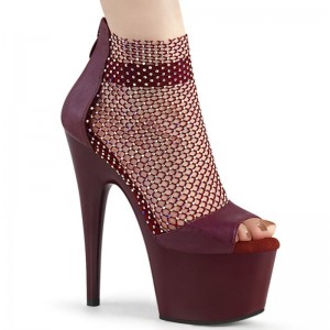 Burgundy Pleaser Adore-765RM Women's Platform Heels Sandals | AUSTRALIA WQOLC