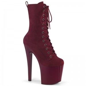 Burgundy Pleaser Enchant-1040 Women's Heels Boots | AU CTIQMHJ