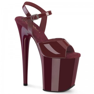 Burgundy Pleaser Flamingo-809 Women's Platform Heels Sandals | AUSTRALIA FIVSO