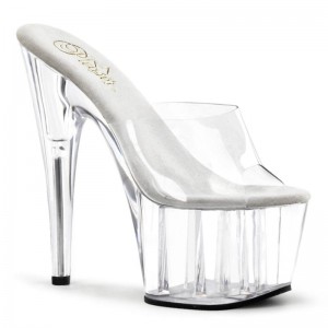 Clear Pleaser Adore-701 Women's Platform Slides | AU ZCVDRBU