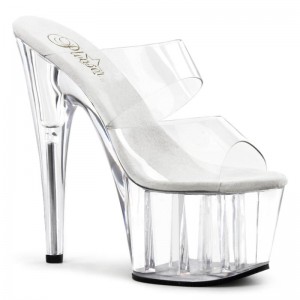 Clear Pleaser Adore-702 Women's Platform Slides | AU QJGRLIY