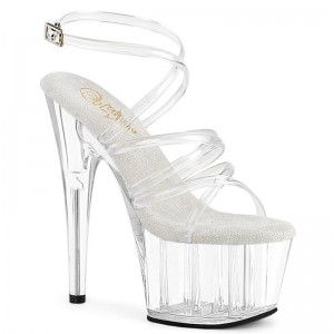 Clear Pleaser Adore-706 Women's Platform Heels Sandals | AU OBMSILG