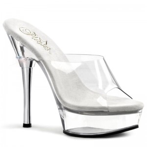 Clear Pleaser Allure-601 Women's Platform Slides | AU XGPLBTC