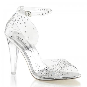 Clear Pleaser Clearly-430RS Women's Heels Sandals | AUSTRALIA ZJNDG