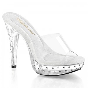 Clear Pleaser Cocktail-501SDT Women's Platform Slides | AUSTRALIA MVYLZ