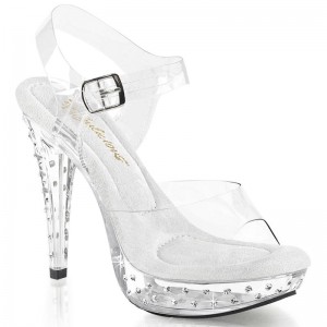 Clear Pleaser Cocktail-508SDT Women's Platform Heels Sandals | AU NZEWGIB