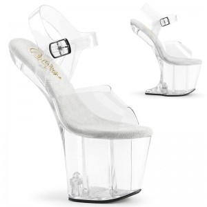 Clear Pleaser Craze-808 Women's Platform Heels Sandals | AUSTRALIA SRQEK