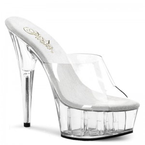 Clear Pleaser Delight-601 Women's Platform Slides | AU EDCWGPT