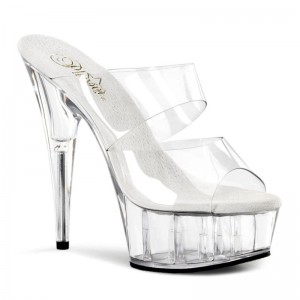 Clear Pleaser Delight-602 Women's Platform Slides | AU VKGDFWB