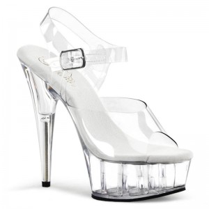 Clear Pleaser Delight-608 Women's Platform Heels Sandals | AU DAFKEVL