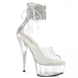 Clear Pleaser Delight-624RS Women's Platform Heels Sandals | AUSTRALIA OMFYL