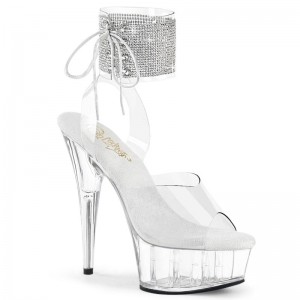 Clear Pleaser Delight-691-2RS Women's Platform Heels Sandals | AU QVBDJTG