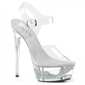 Clear Pleaser Eclipse-608DM Women's Platform Heels Sandals | AU YKVOJBM