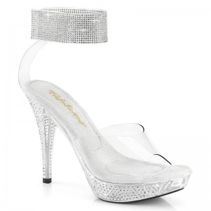 Clear Pleaser Elegant-442 Women's Platform Heels Sandals | AUSTRALIA QIZOB