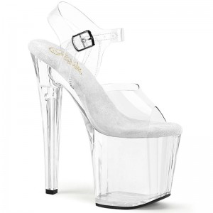 Clear Pleaser Enchant-708 Women's Platform Heels Sandals | AU GJBVTCA