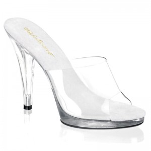 Clear Pleaser Flair-401 Women's Platform Slides | AU OYNZKAM