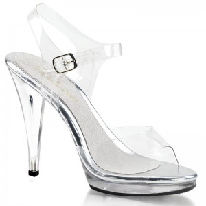 Clear Pleaser Flair-408 Women's Heels Sandals | AUSTRALIA GJQDA